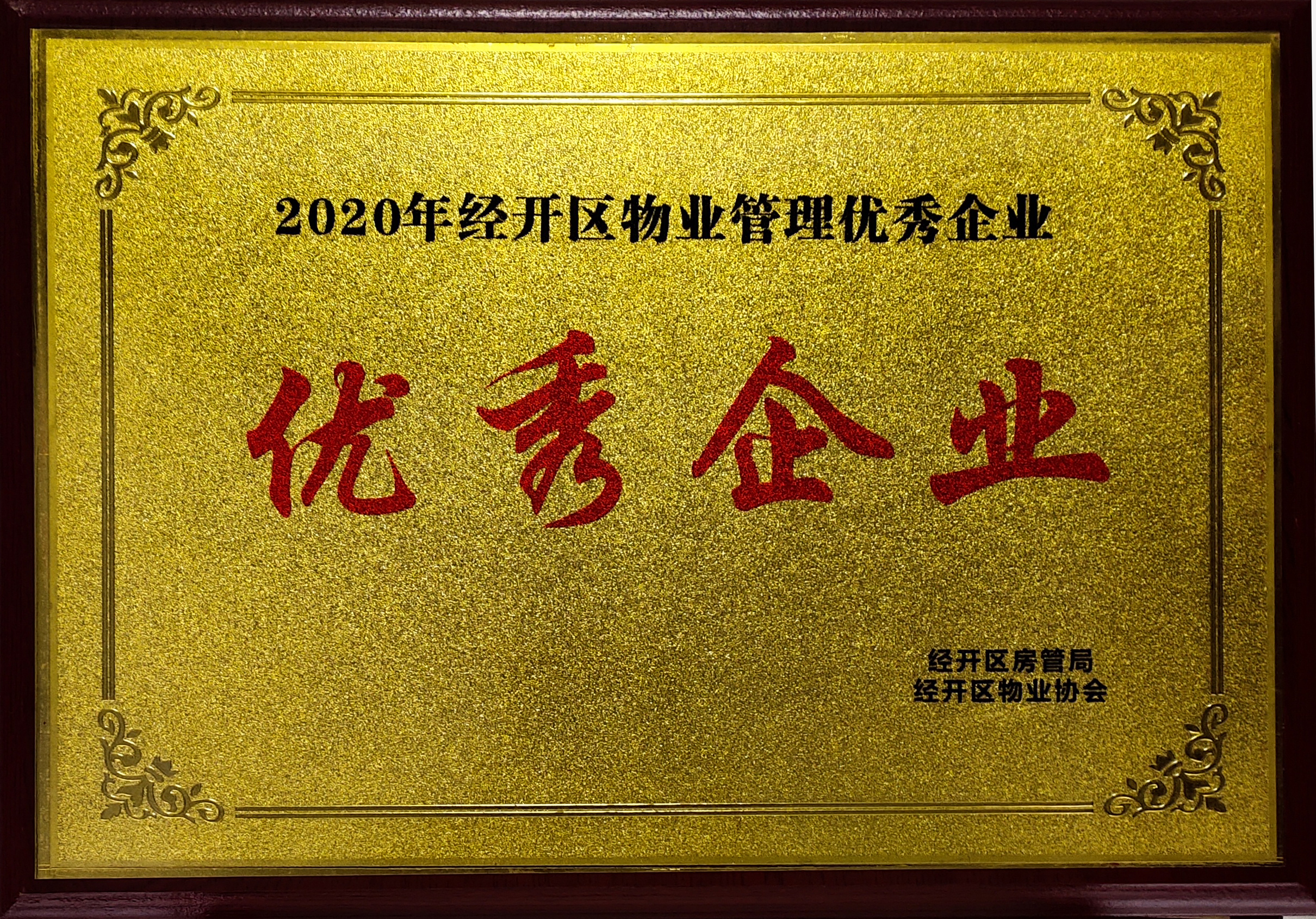经开区优秀企业证书